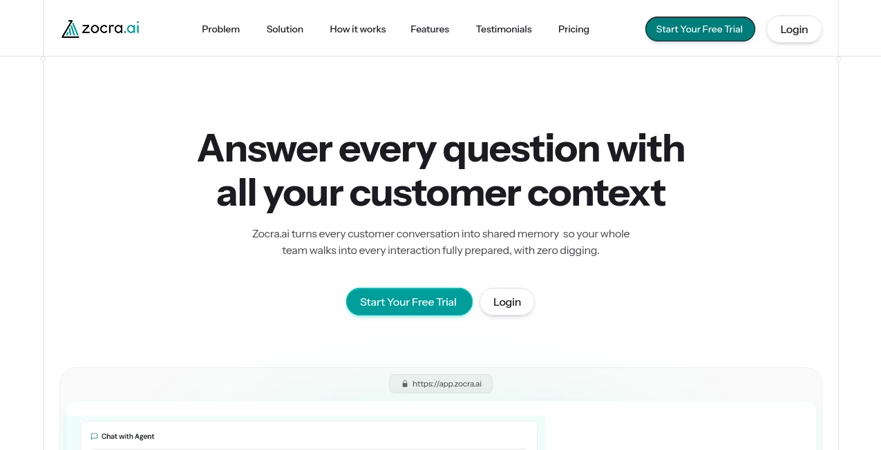 Screenshot of Zocra – An AI tool in the ,AI Customer Service Assistant ,AI Productivity Tools ,AI Team Collaboration ,AI Meeting Assistant  category, showcasing its interface and key features.