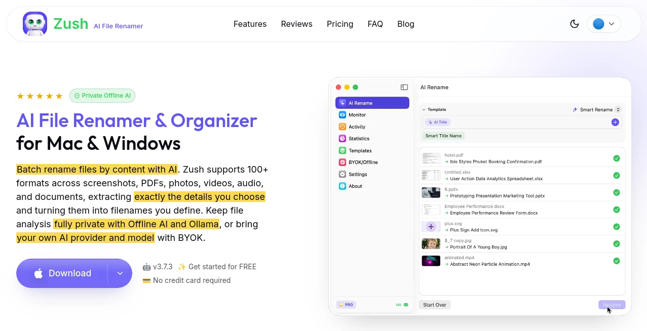 Screenshot of Zush – An AI tool in the ,AI Image Recognition ,AI Productivity Tools ,AI Documents Assistant ,AI Files Assistant  category, showcasing its interface and key features.